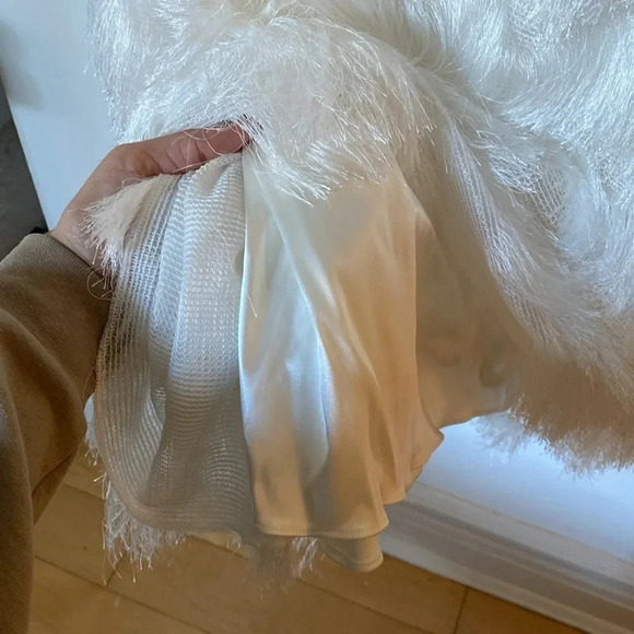Halfpenny London Ivy Fringe Maxi Skirt White Ivory Satin Size 4/6 NWT - Picture 8 of 13